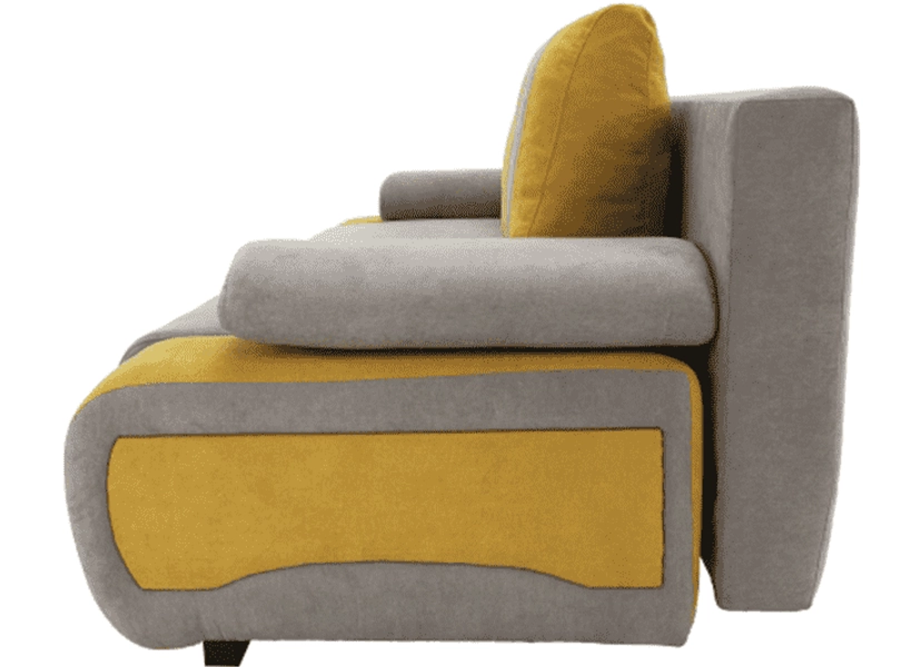 Kinyitható kanapé, szürke-barna/sárga, BOLIVIA