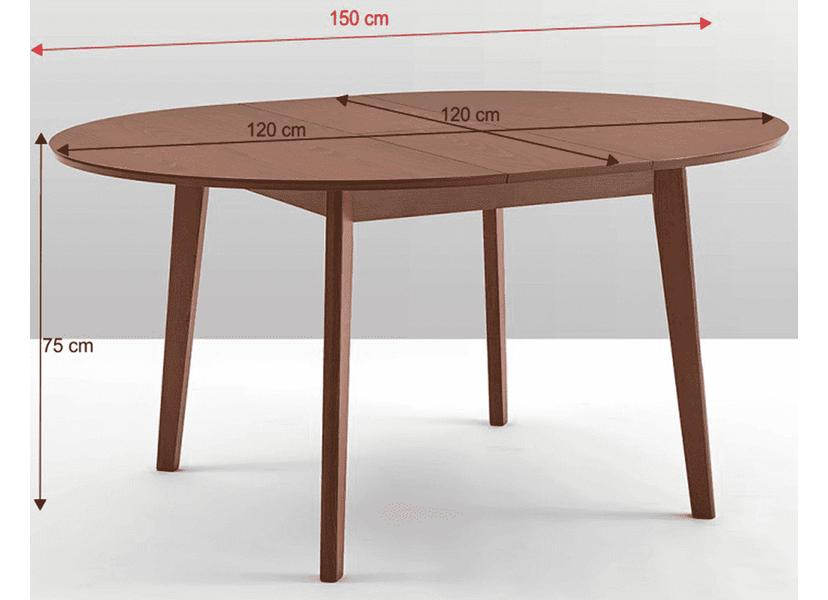 Étkezőasztal, kinyitható, bükk merlot, átmérő 120 cm, ALTON