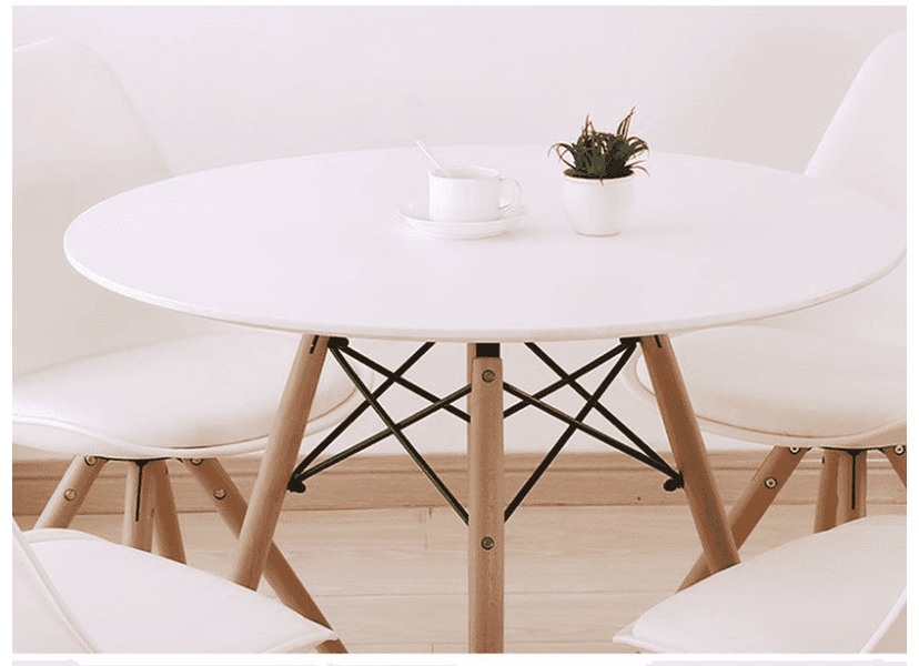 Étkezőasztal, fehér/bükk, átmérő 90 cm, GAMIN NEW 90