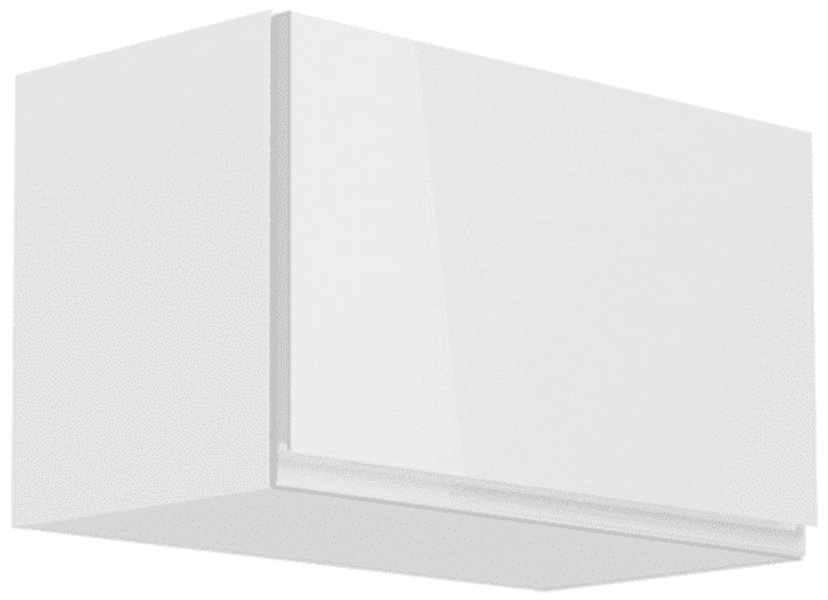 Felső szekrény, fehér/fehér extra magasfényű, AURORA G60KN