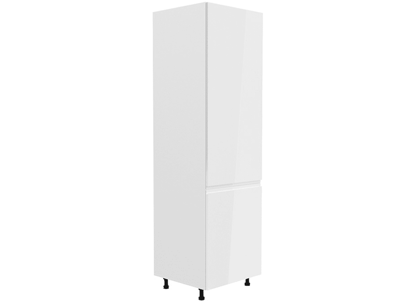 Hűtő beépítő szekrény, fehér/fehér extra magasfényű, jobbos, AURORA D60ZL