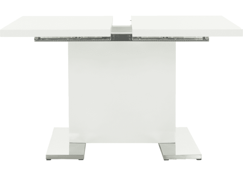 Szétnyitható étkezőasztal, fehér magasfényű HG, 120-160x80 cm, IRAKOL