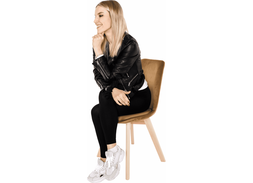 Szék, barna Velvet anyag /bükk, LORITA