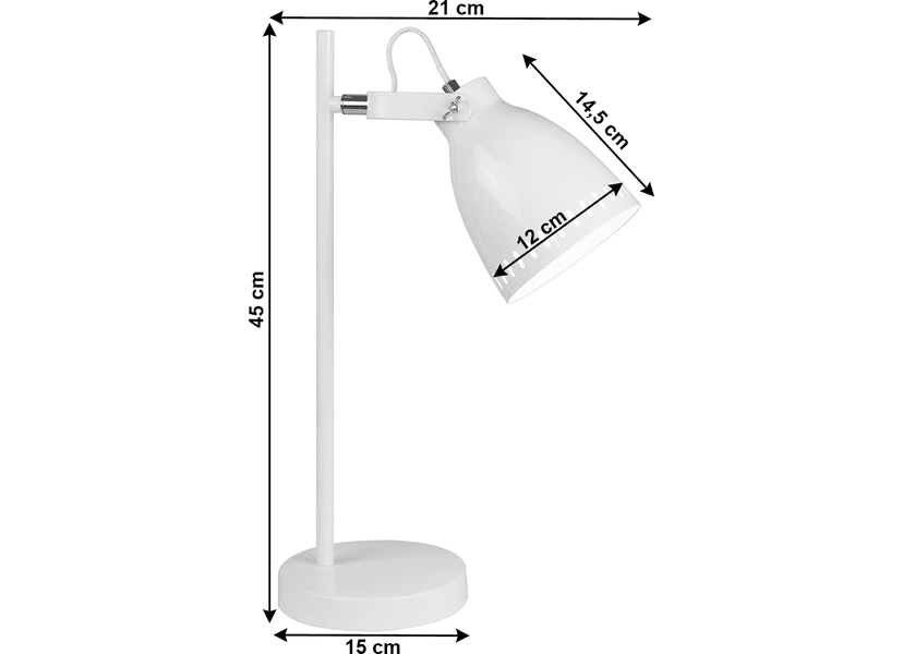 Asztali lámpa, fehér/fém, AIDEN TYP 1