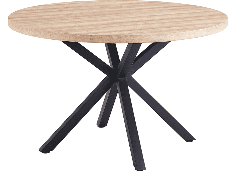 Étkezőasztal, sonoma tölgy/fekete, átmérő 120 cm, MEDOR