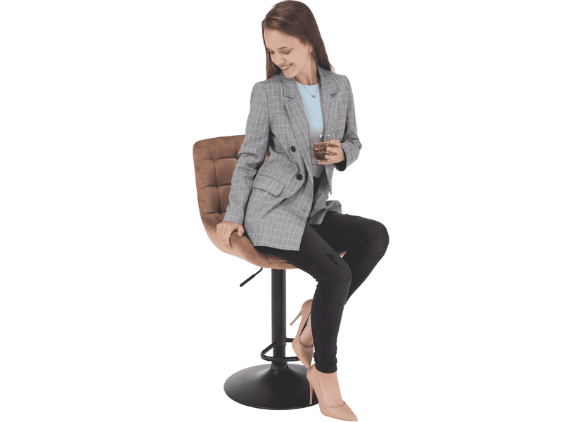 Bárszék, barna Velvet anyag, CHIRO NEW