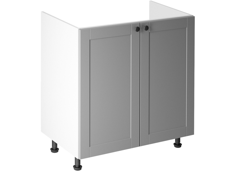 Linea Grey D80Z alsó konyhaszekrény, szürke / fehér