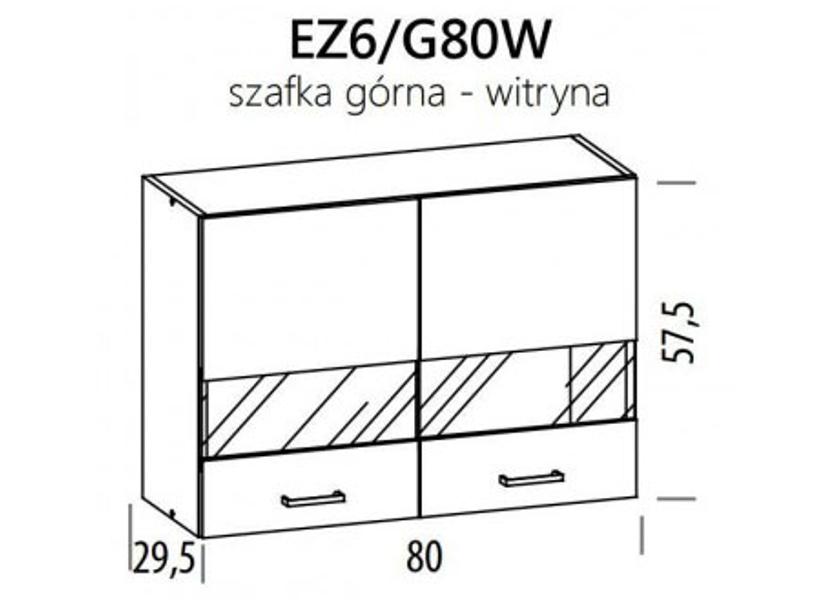 JUNO ELENA felső vitrines szekrény 80 cm