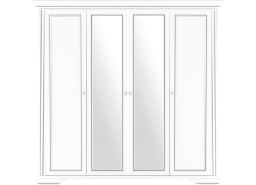 WHITE szekrény 4 ajtóval és 2 fiókkal