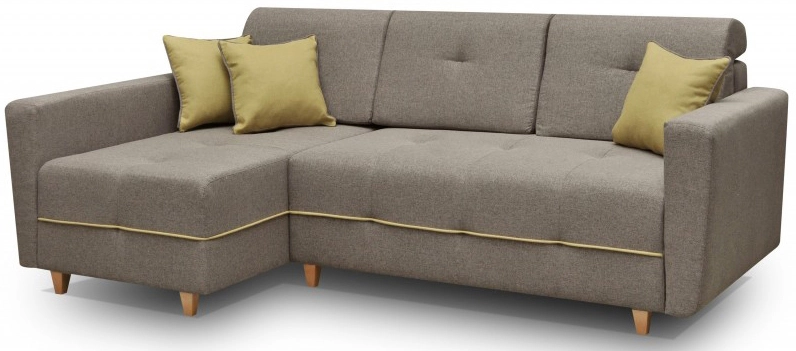 Grey L alakú kanapé barna / sárga