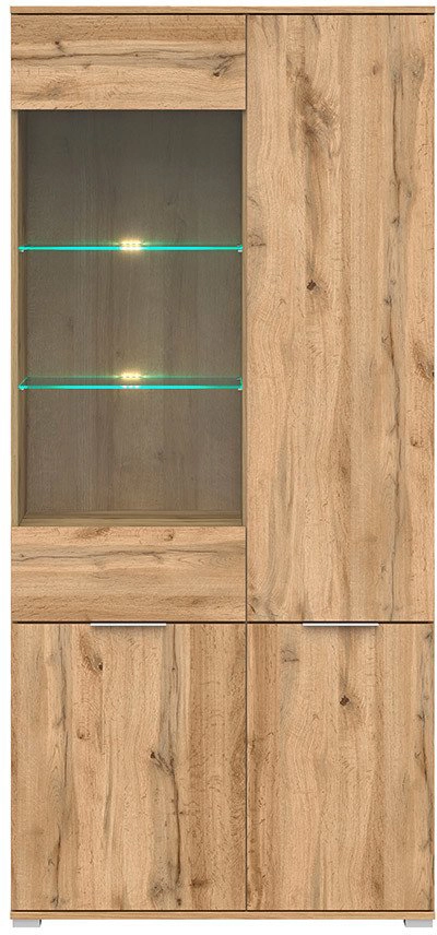 Zele vitrin wotan tölgy 1 üvegezett és 3 normál ajtóval