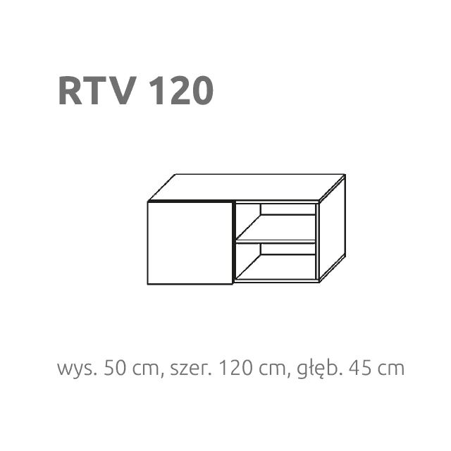 BRIKS TV szekrény RTV120 Prémium fronttal