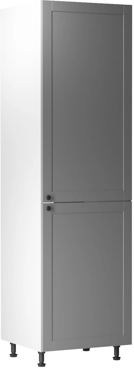 Linea Grey D60ZL-P alsó konyhaszekrény, szürke / fehér