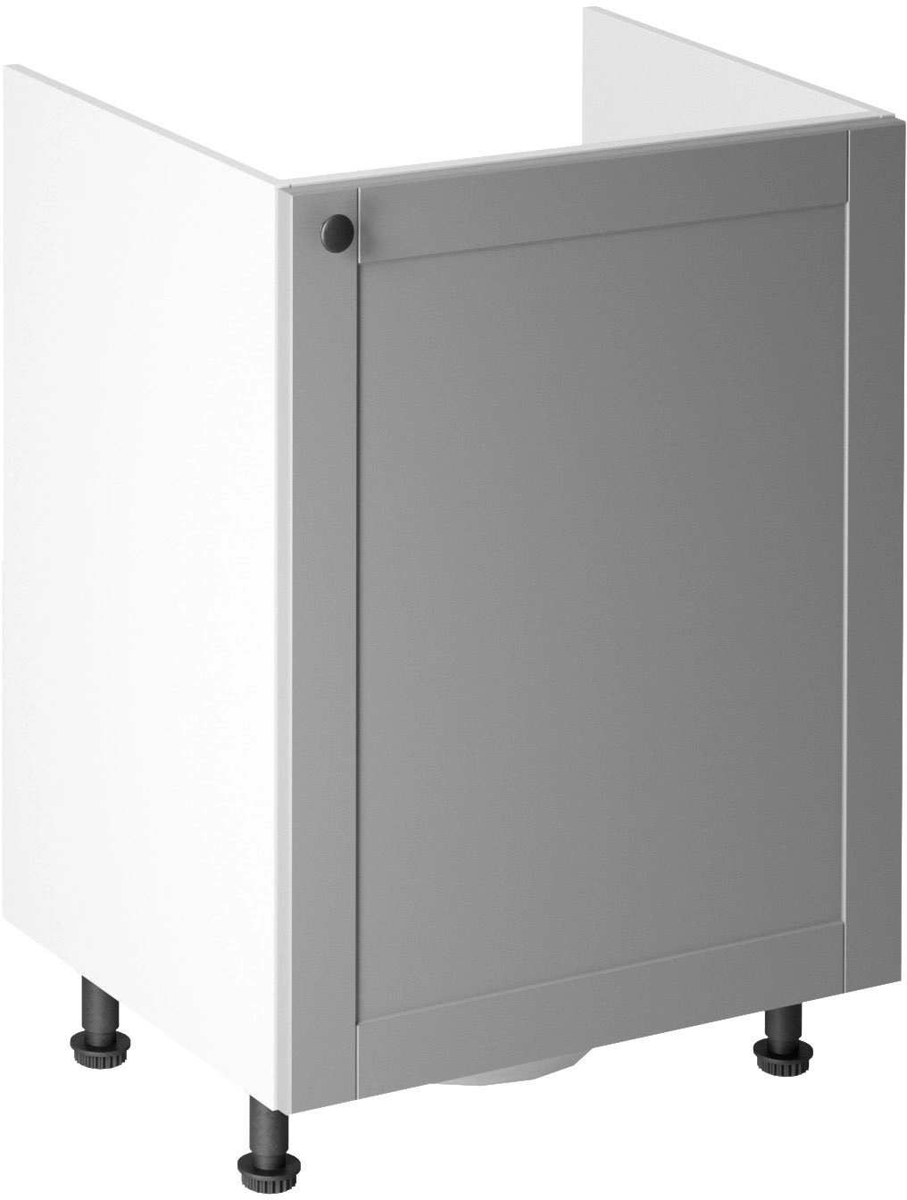 Linea Grey D60Z-P-L alsó konyhaszekrény, szürke / fehér