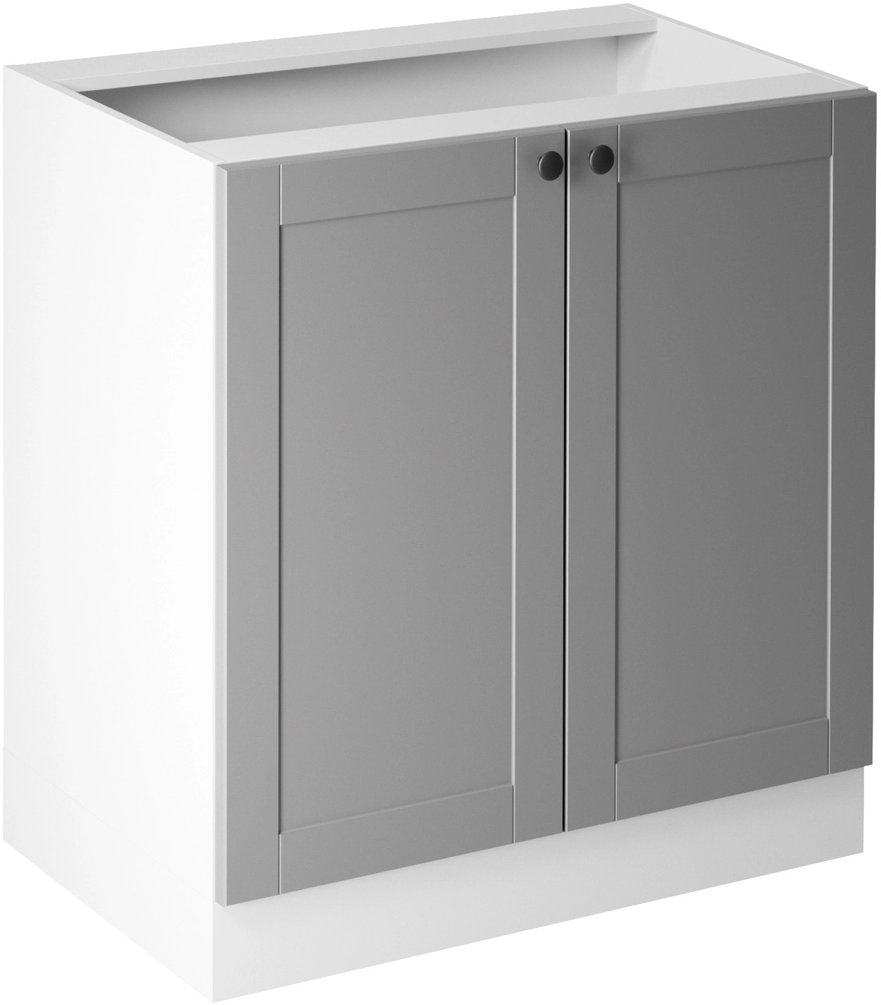 Linea Grey D80 alsó konyhaszekrény, szürke / fehér