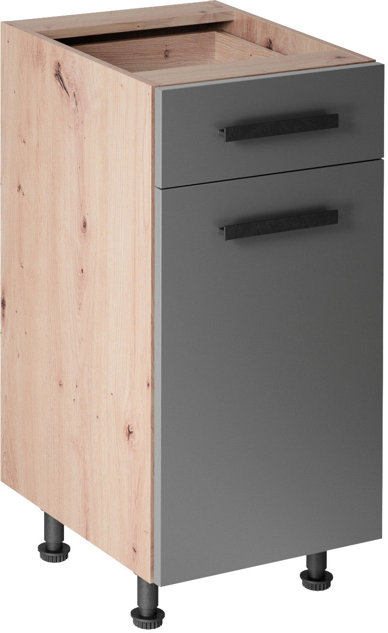 Langen D40S1-PU alsó konyhaszekrény, szürke / artisan tölgy